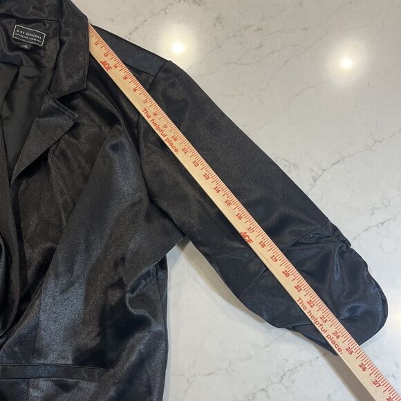 G Giuliana Black Label Plus Sz 2x Satin Blazer Ruched 3/4 Sleeves Dressy Jacket - Picture 6 of 8